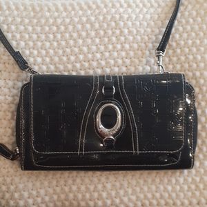 Large black crossbody rosetti wallet